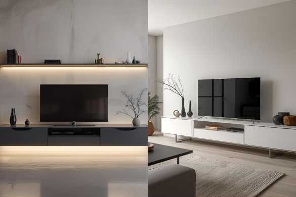 Minimalist TV units designs offered by Intraflair (Interior Designer in Hyderabad) - www.intraflair.in