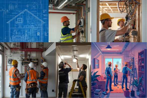 Electrical Works with intraflair team - our team work - Services offered by Intraflair Interior designers in Hyderabad - www.intraflair.in