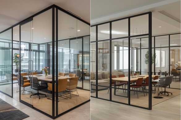 Glass Works Partitions Service Services offered by Intraflair Interior designers in Hyderabad - www.intraflair.in