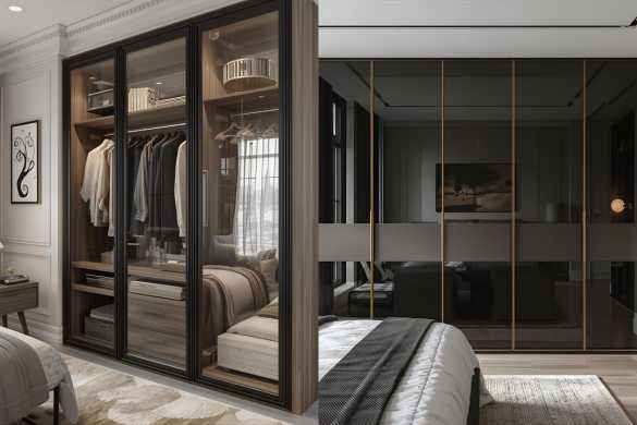 Glass Wardrobes Services offered by Intraflair Interior designers in Hyderabad - www.intraflair.in