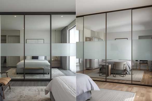 Glass wardrobes - Types Of Materials Used In Wardrobes - Services offered by Intraflair Interior designers in Hyderabad - www.intraflair.in