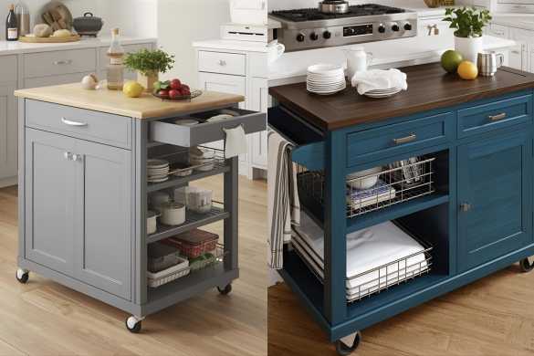 Rolling Kitchen Carts Services offered by Intraflair Interior designers in Hyderabad - www.intraflair.in