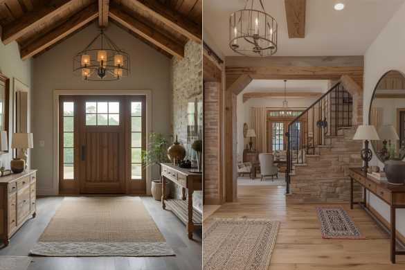 Rustic And Farmhouse Foyers Services offered by Intraflair Interior designers in Hyderabad - www.intraflair.in