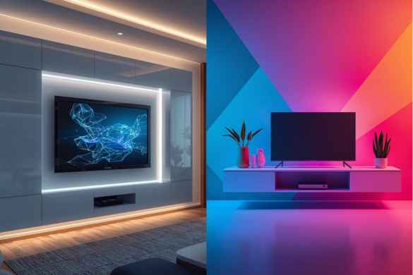 Modern Floating TV Unit Designs image from Floating TV Unit Interior Designs in Hyderabad web page - www.intraflair.in